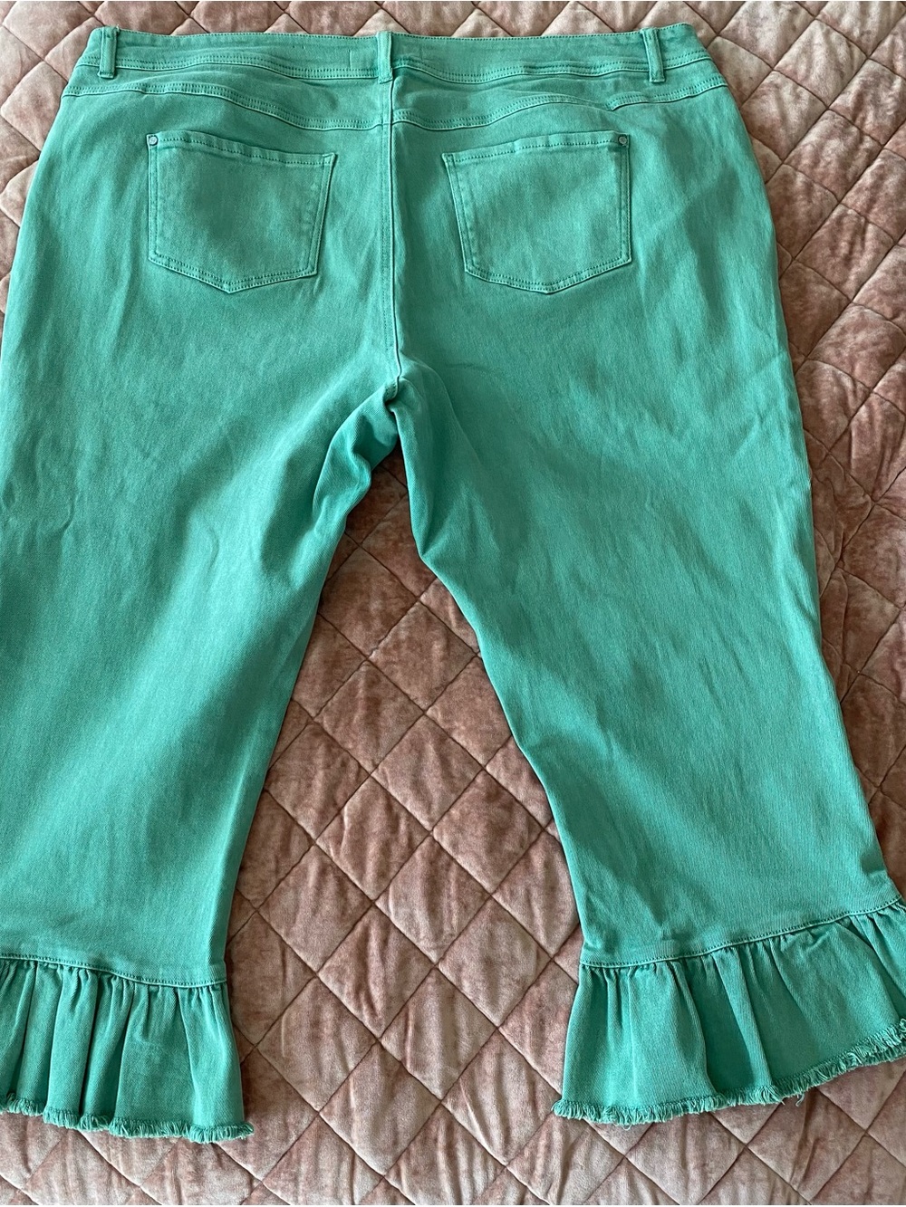 Cato Women’s Ruffled Hem Crop Pants - Sage Green Size 22W - Picture 6 of 9